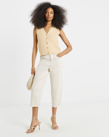 Vila Sleeveless Button Glitter Knit Vest