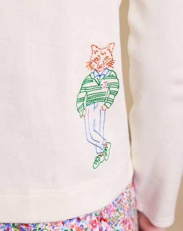 Joules Premium Rib Embroidered Cardigan