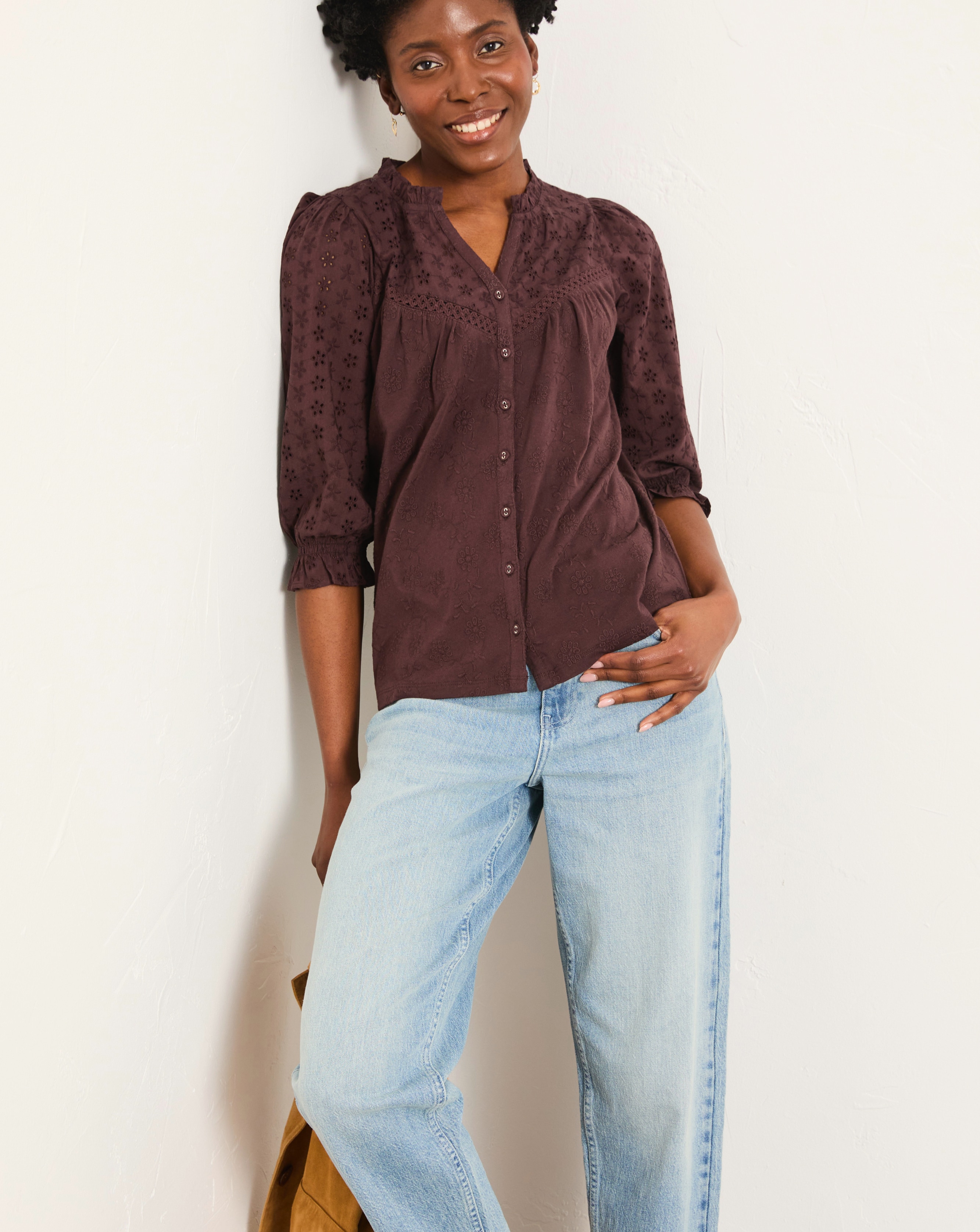 New In - FatFace Broderie Top