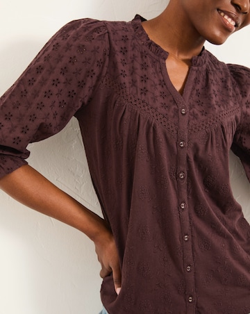 FatFace Claire Broderie Top