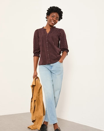 FatFace Claire Broderie Top