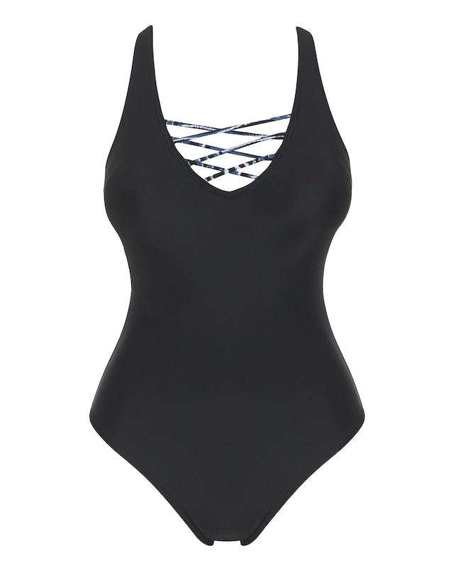 Simply Be Sports Cut Out Detail Swimsuit