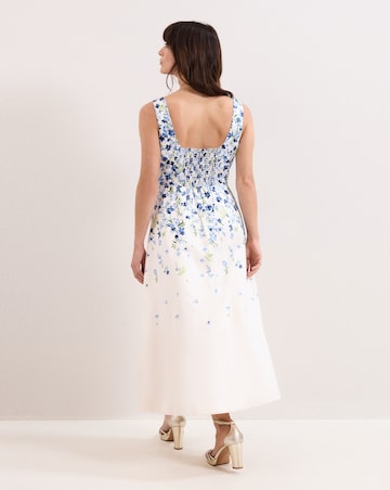 Phase Eight Orla Satin Placement Midi Dress