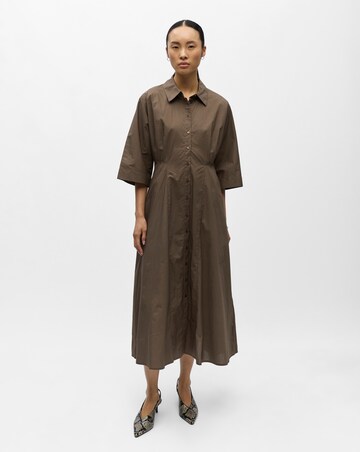 OBJECT Brown Three Quarter Sleeve Midi Dress