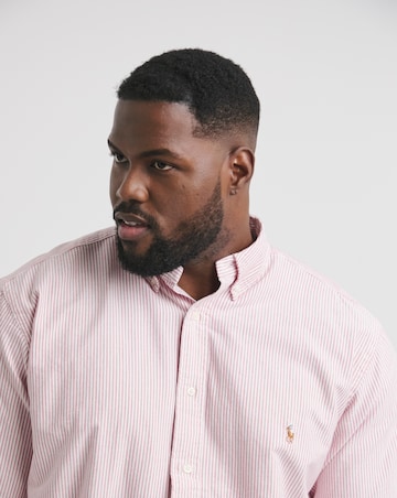 Polo Ralph Lauren Burgundy Striped Classic Oxford Shirt