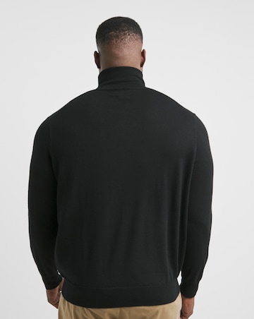 Polo Ralph Lauren Black Merino Polo Neck Jumper