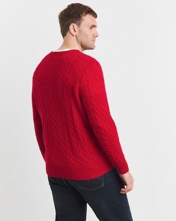 Polo Ralph Lauren Red Cashmere Mix Cable Jumper