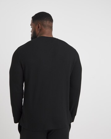 Polo Ralph Lauren Black Waffle Long Sleeve Mix & Match Lounge Top
