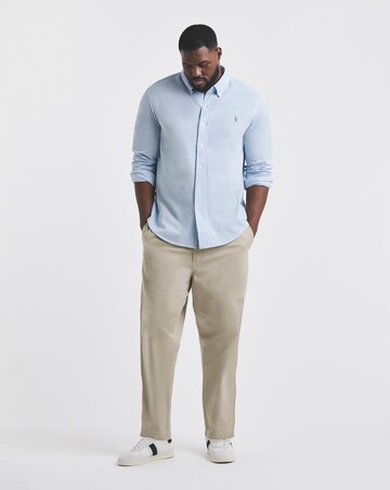 Polo Ralph Lauren Long Sleeve Chambray Stretch Pique Shirt - Blue