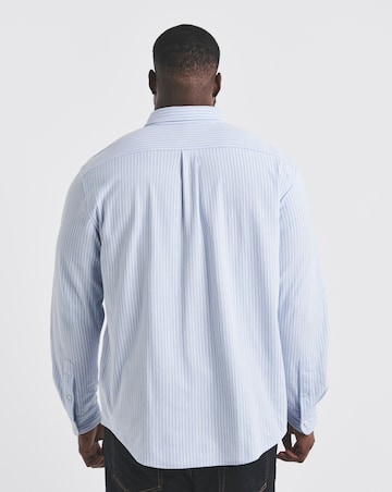 Polo Ralph Lauren Long Sleeve Stripe Stretch Pique Shirt - Blue