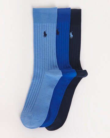 Polo Ralph Lauren 3 Pack Egyptian Cotton Sock - Blue Multi