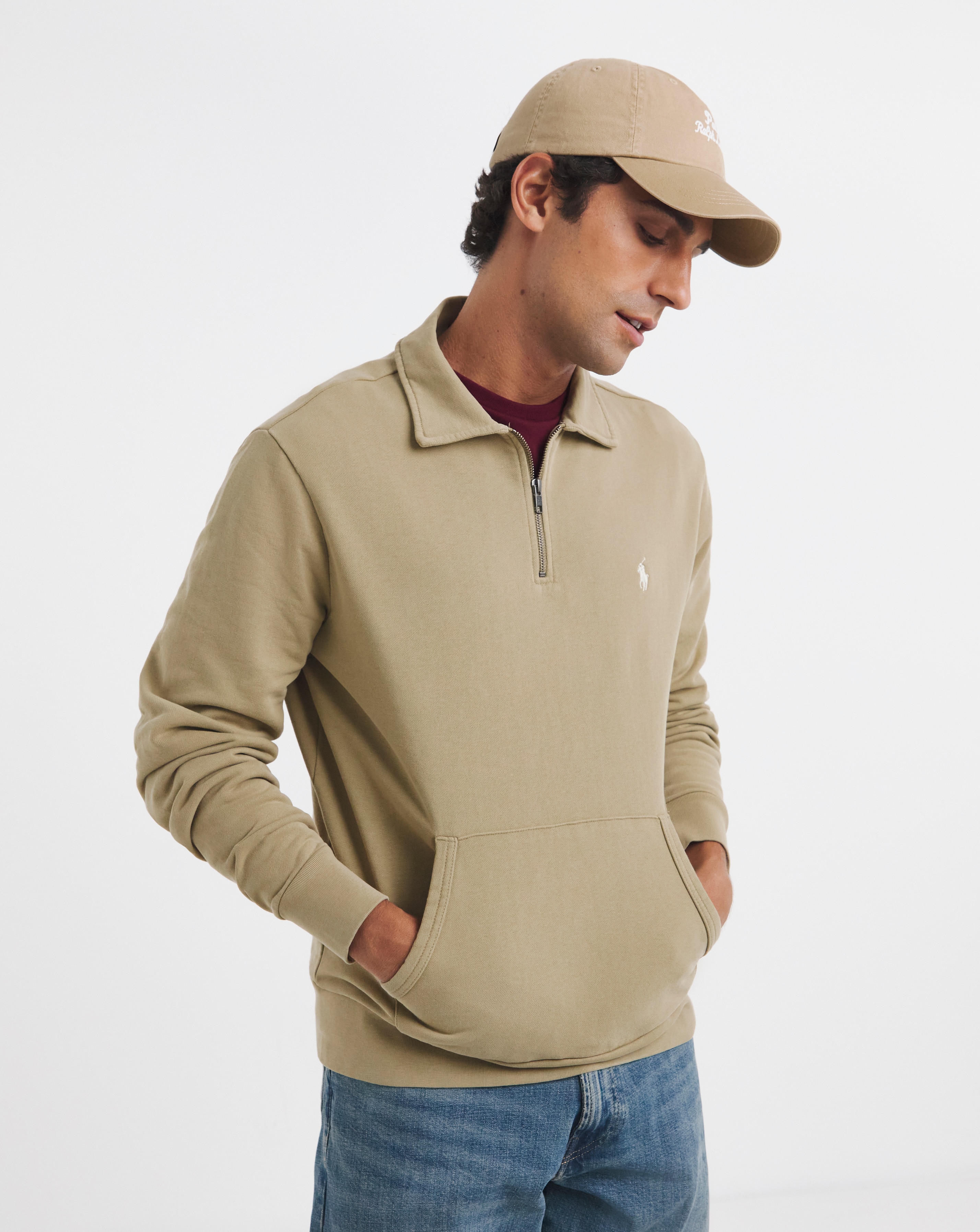 New In - Polo Ralph Lauren Collar Sweat - Khaki