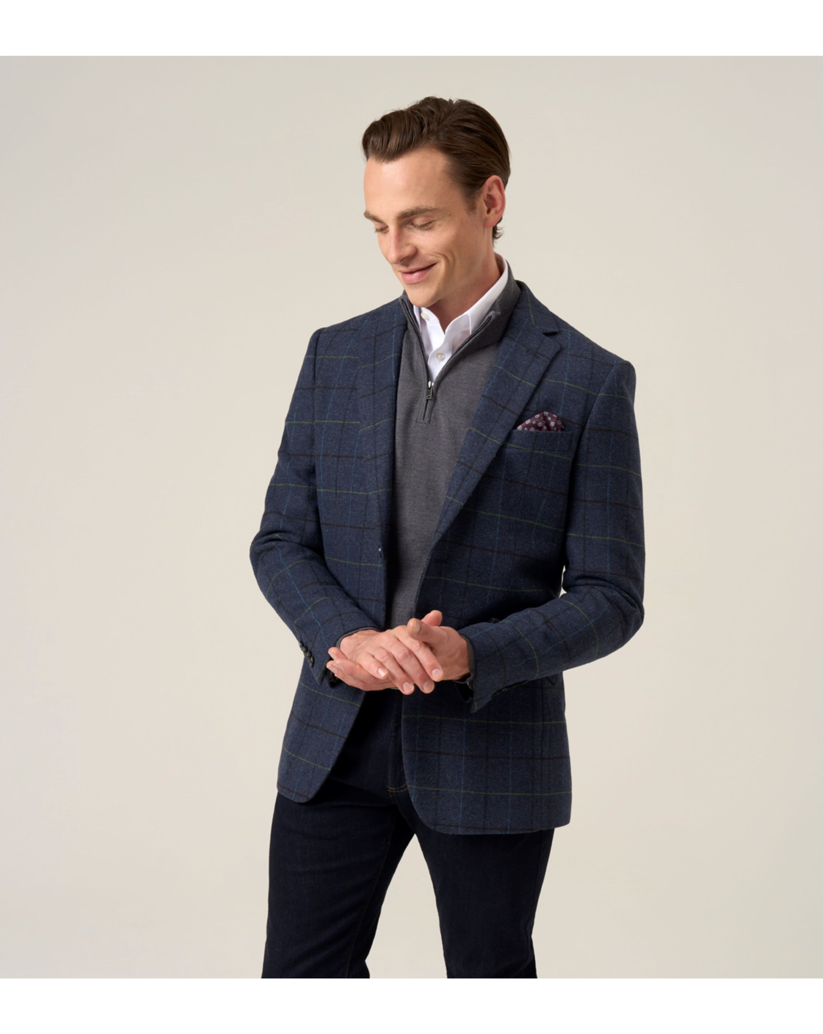 Skopes Ryedale Jacket Navy Check