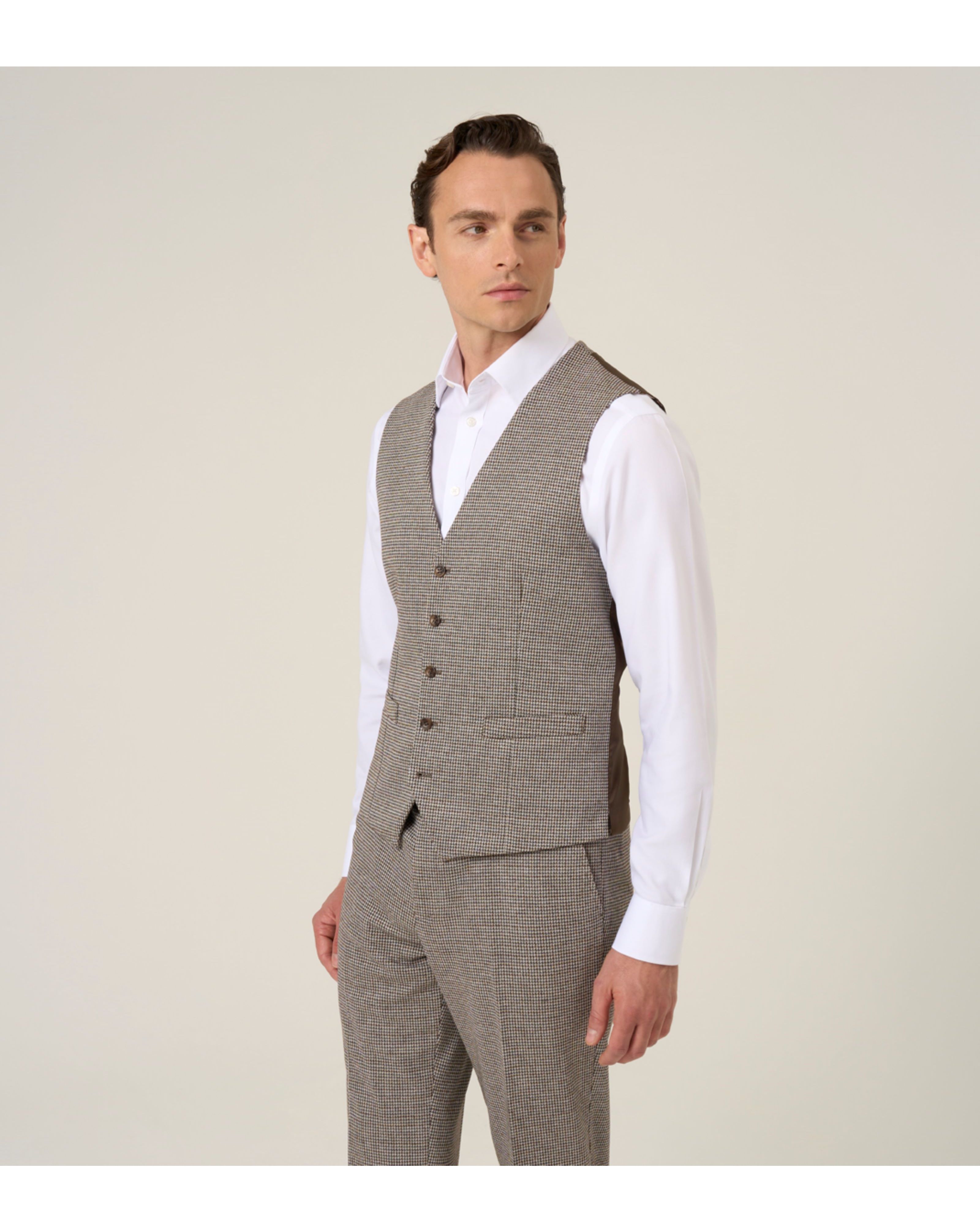 Skopes Cannon Suit Waistcoat Brown