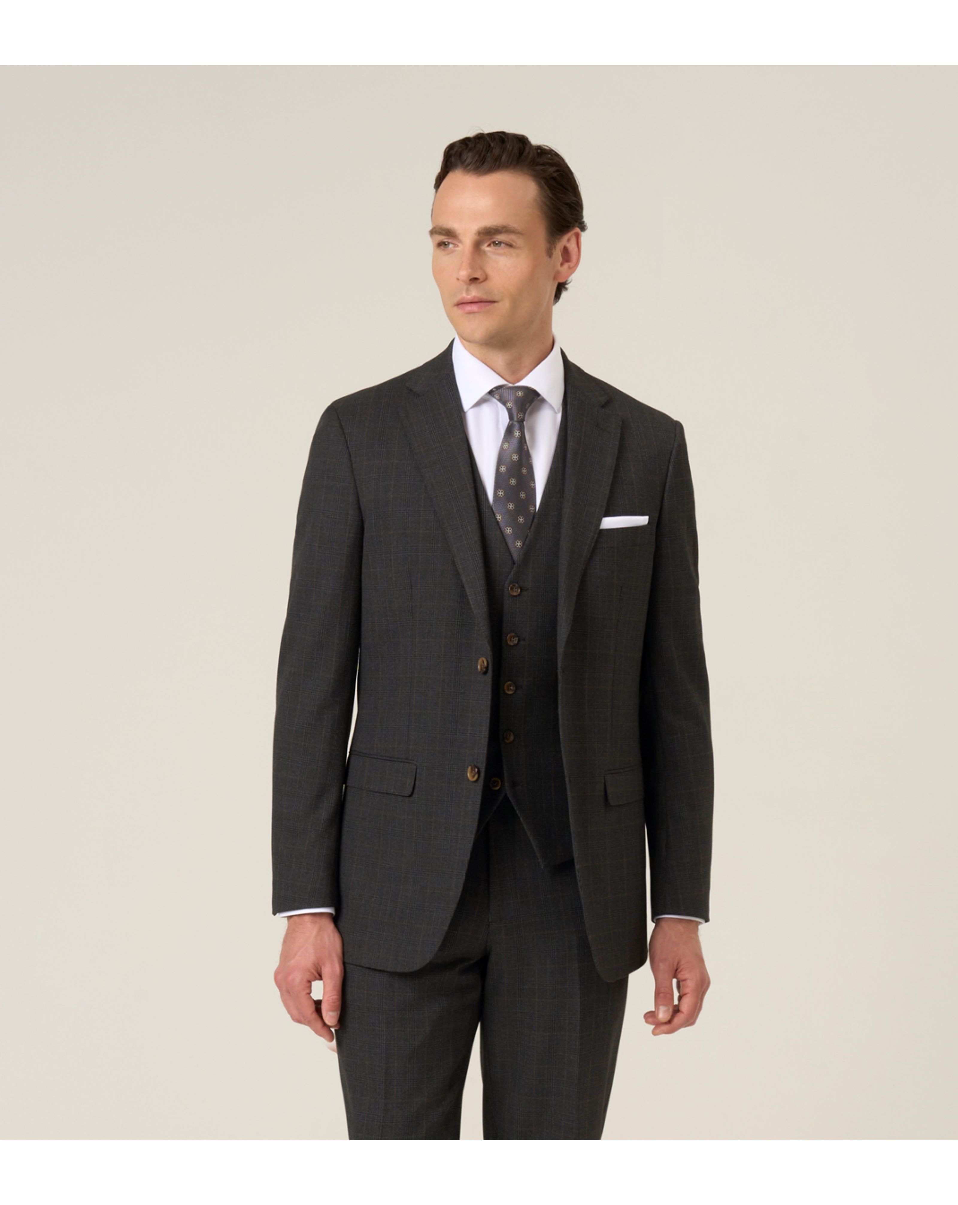 Skopes Elijah Suit Jacket Charcoal Chk