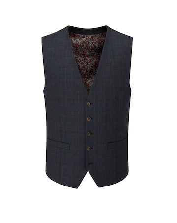 Skopes Elijah Suit Waistcoat Navy Check