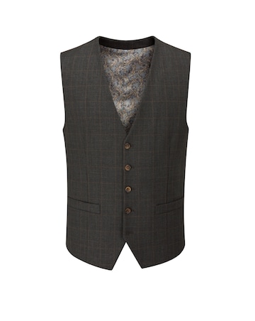 Skopes Elijah Suit Wcoat Charcoal Check