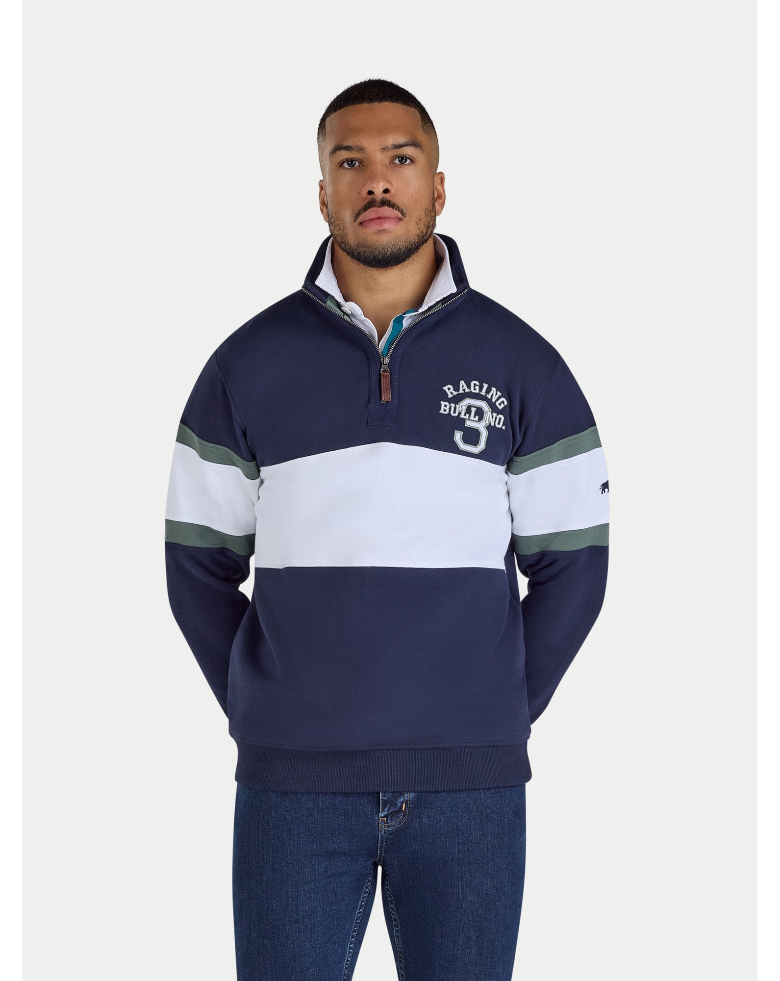 New In - Raging Bull NO 3. Quarter Zip Sweat
