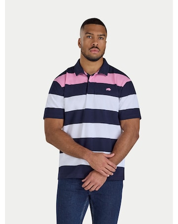 Raging Bull Irregular Stripe Rugby Navy