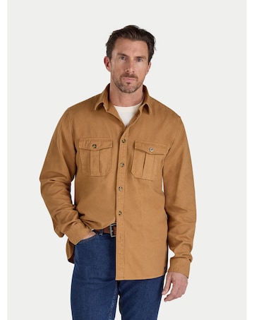 Raging Bull Garment Dyed Canvas Shacket Tan