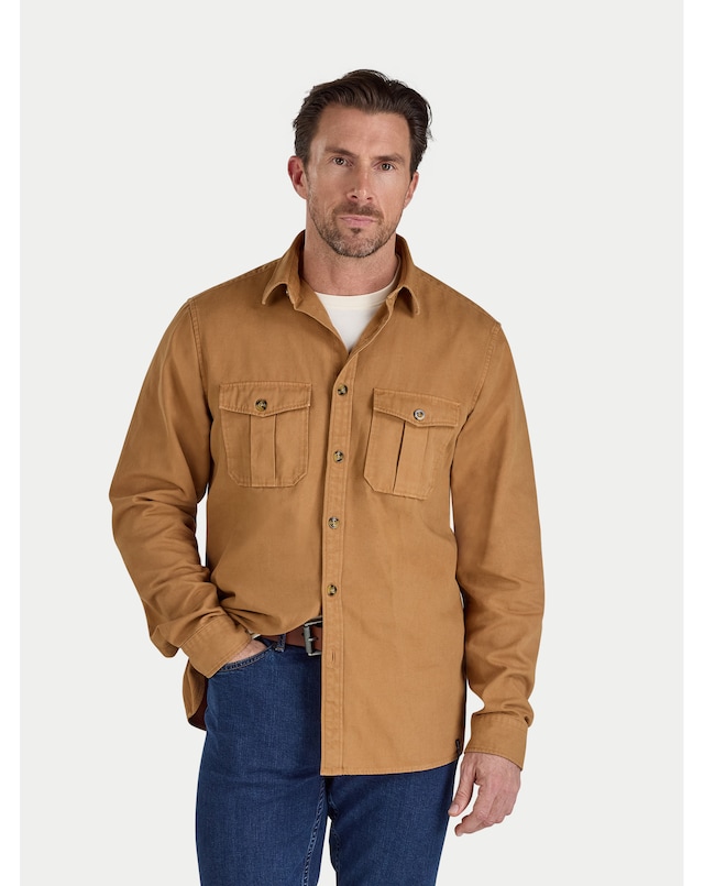 Raging Bull Garment Dyed Canvas Shacket Tan