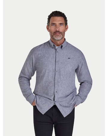 Raging Bull LS Classic Linen Shirt Charcoal