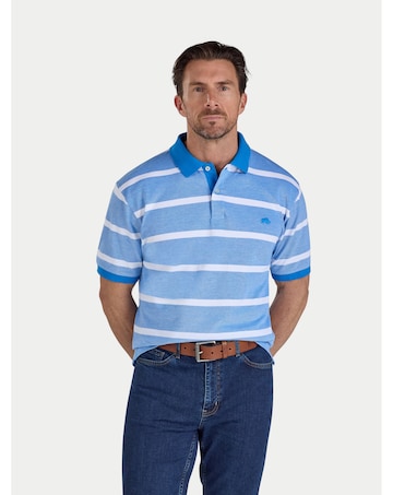 Raging Bull Birdseye Stripe Pique Polo Electric Blue