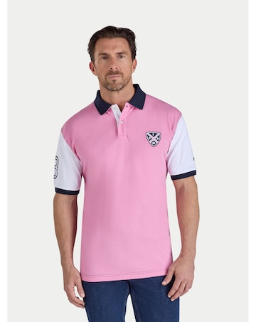 Raging Bull NO.3 Cut & Sew Jersey Polo Pink