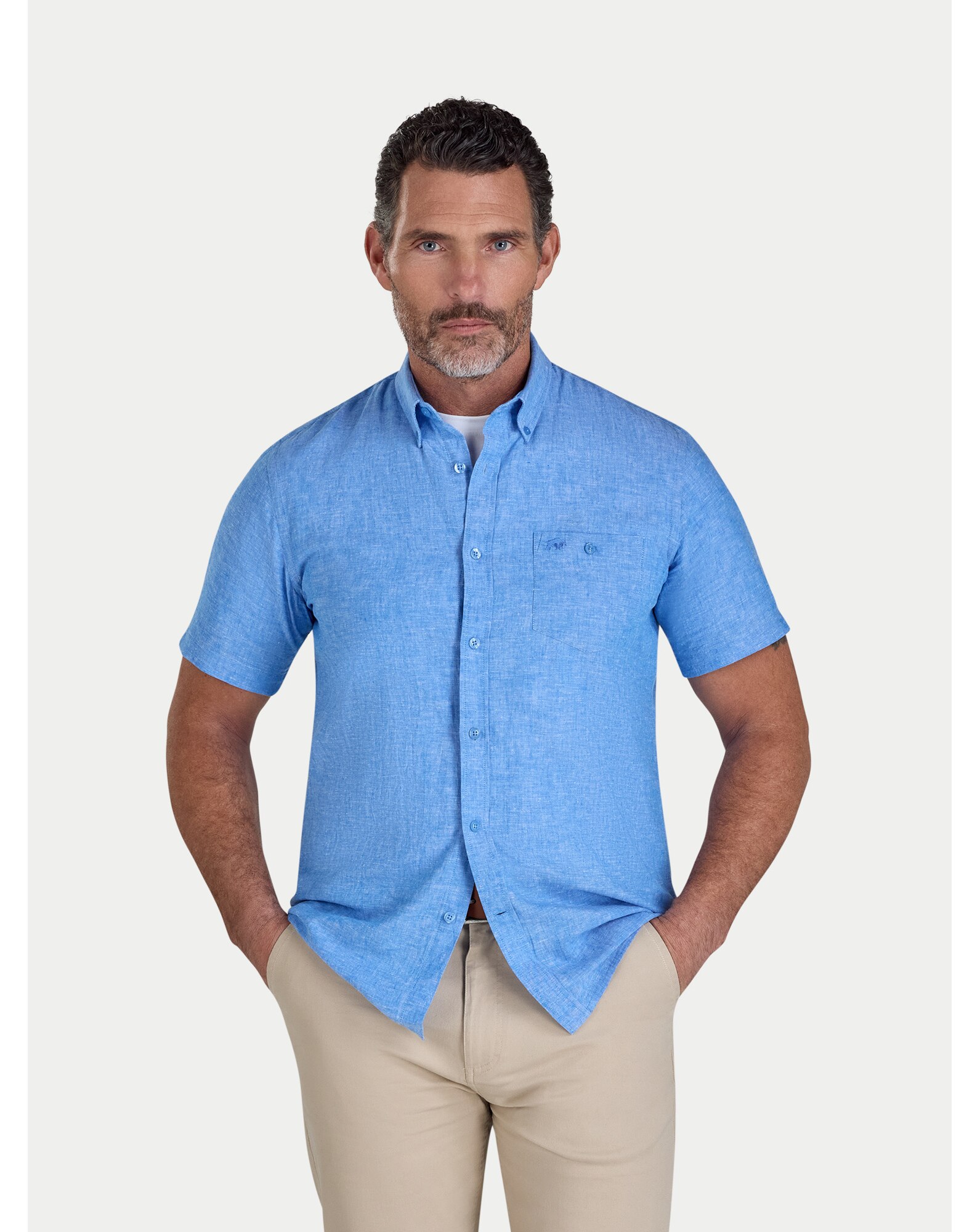 New In - Raging Bull SS Classic Linen Shirt