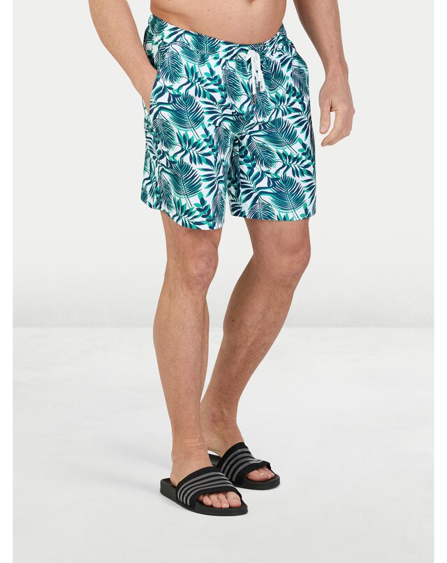 Raging Bull Hawaiian Patterned Swim Short Green