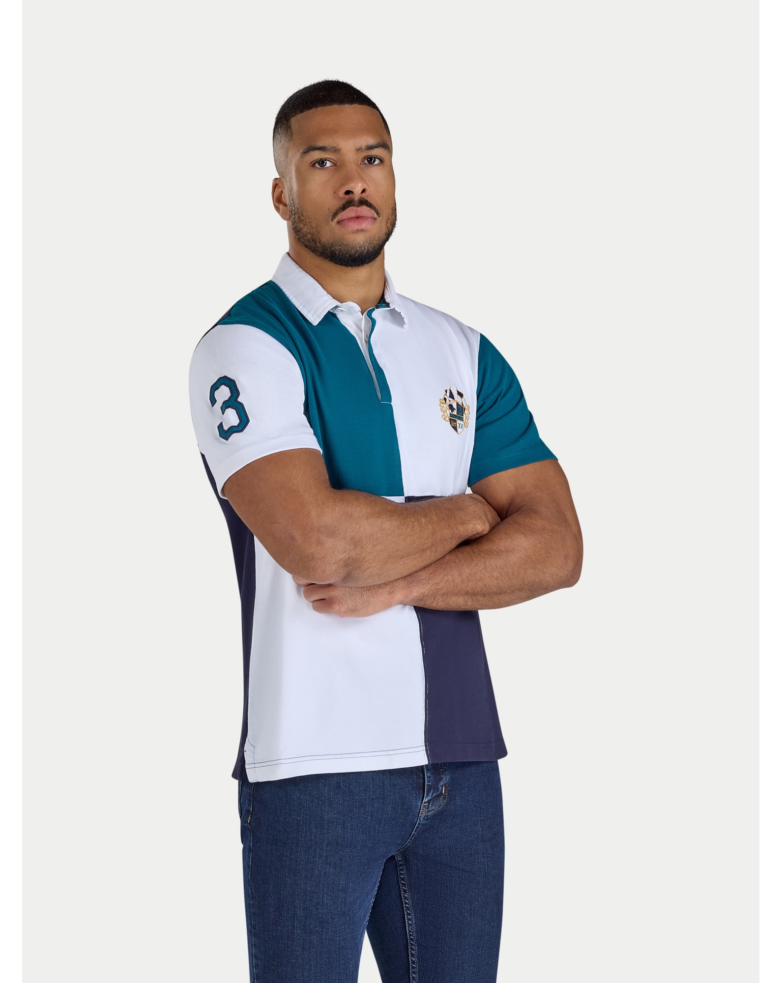 New In - Raging Bull Cut & Sew Harlequin Rugby