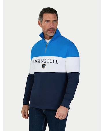 Raging Bull Cut & Sew Quarter Zip Sweat Electric Blue