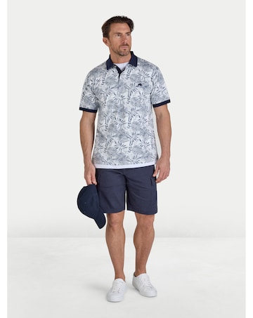 Raging Bull Reverse Print Floral Jersey Polo Off White
