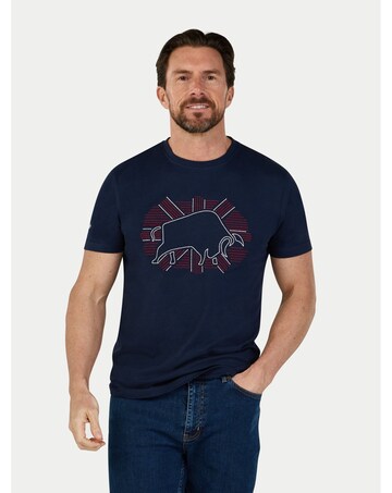 Raging Bull Outburst Union Jack Bull T-Shirt Navy