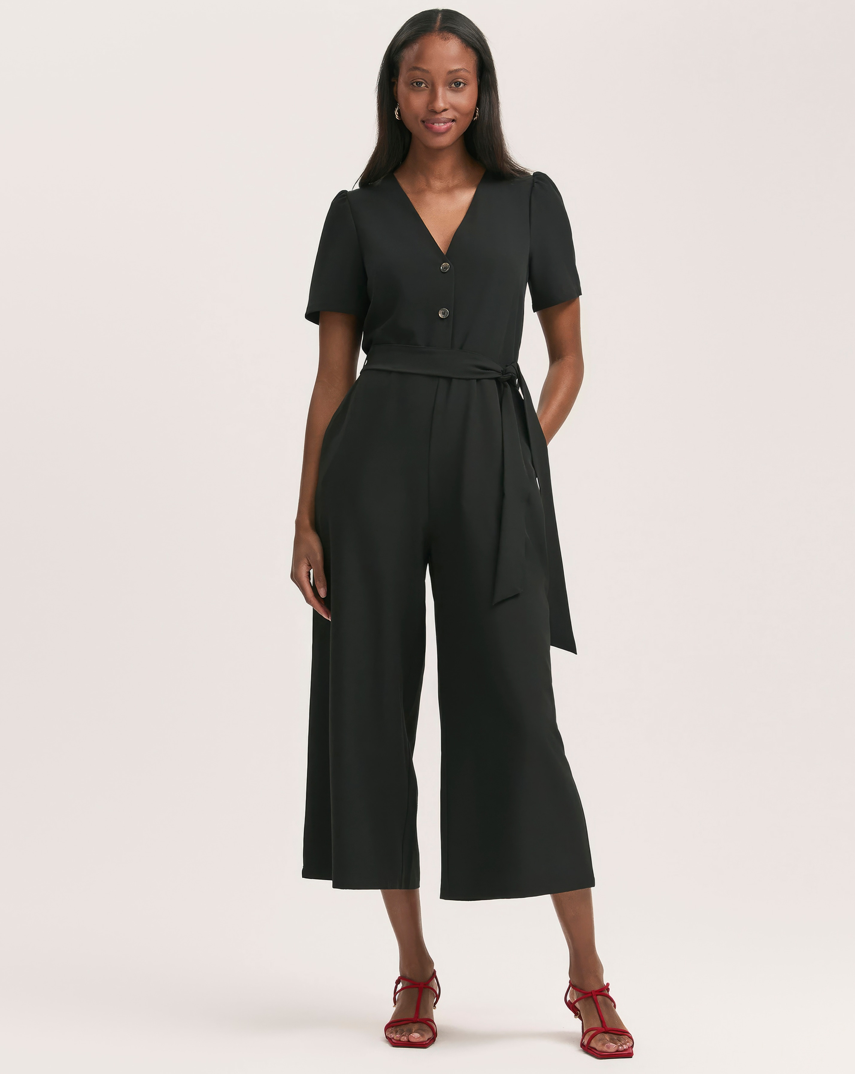 Finery London Tie Waist Jumpsuit
