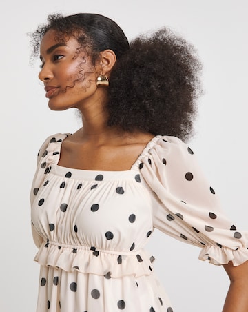 Flounce London Spot Print Mini Dress