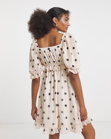 Flounce London Spot Print Mini Dress