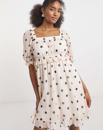 Flounce London Spot Print Mini Dress