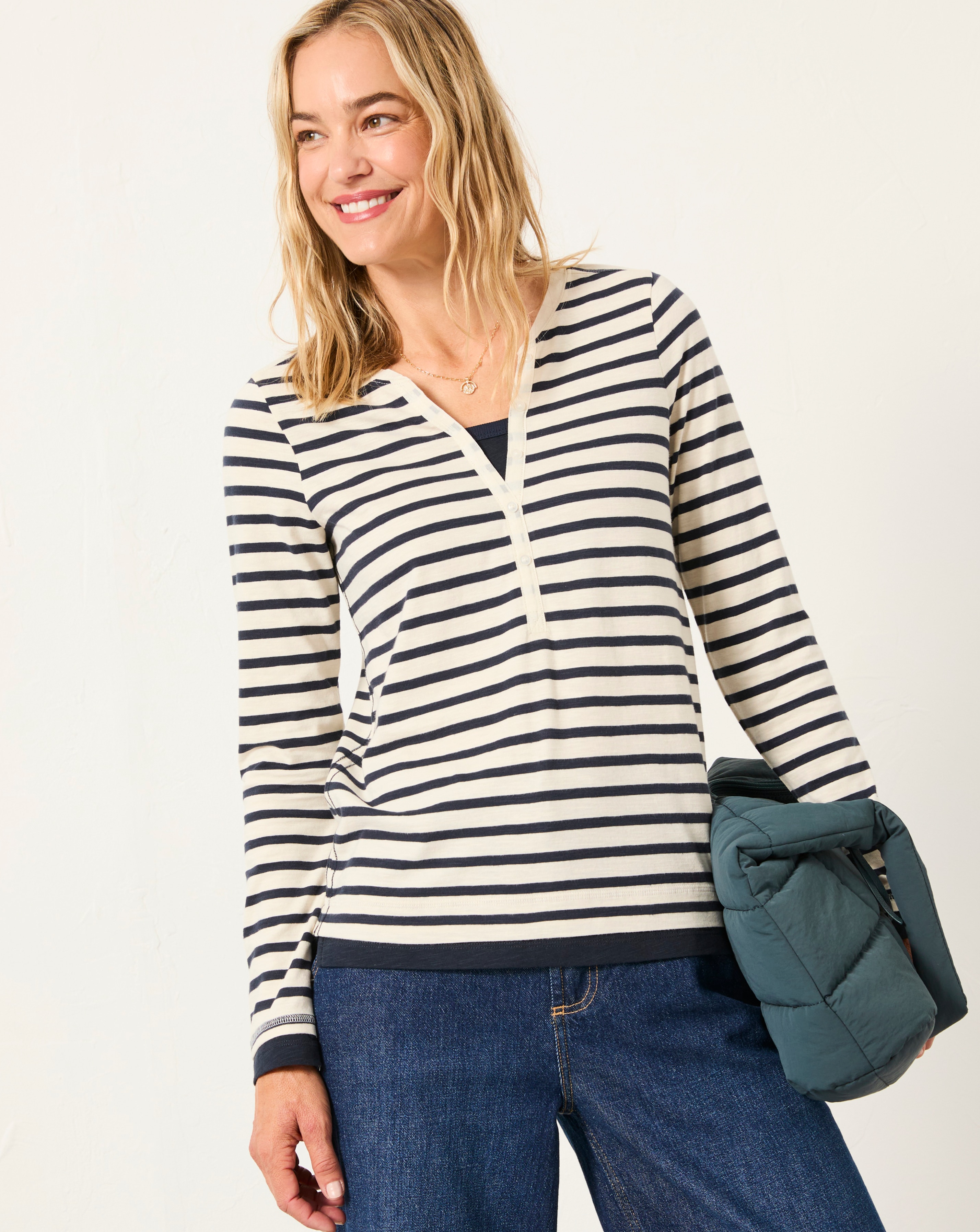 New In - Fatface Mock 2 In 1 Henley Top