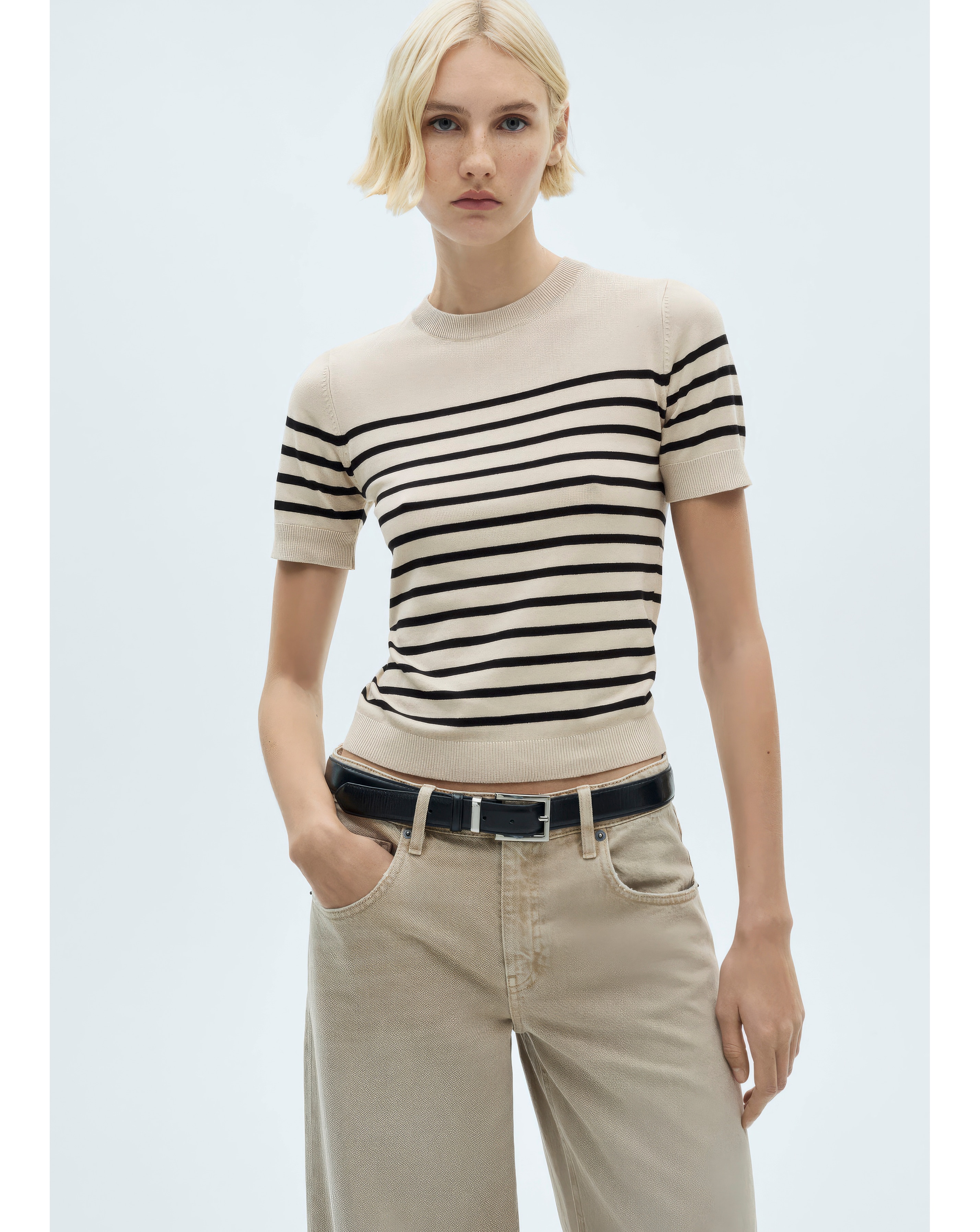 Mango Basic Striped Sweater