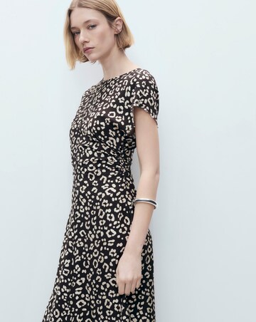 Mango Leopard-Print Dress with Frayed Ends