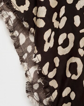 Mango Leopard-Print Dress with Frayed Ends