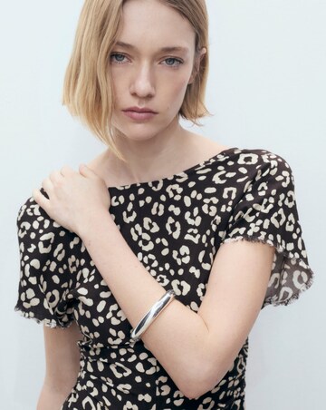 Mango Leopard-Print Dress with Frayed Ends