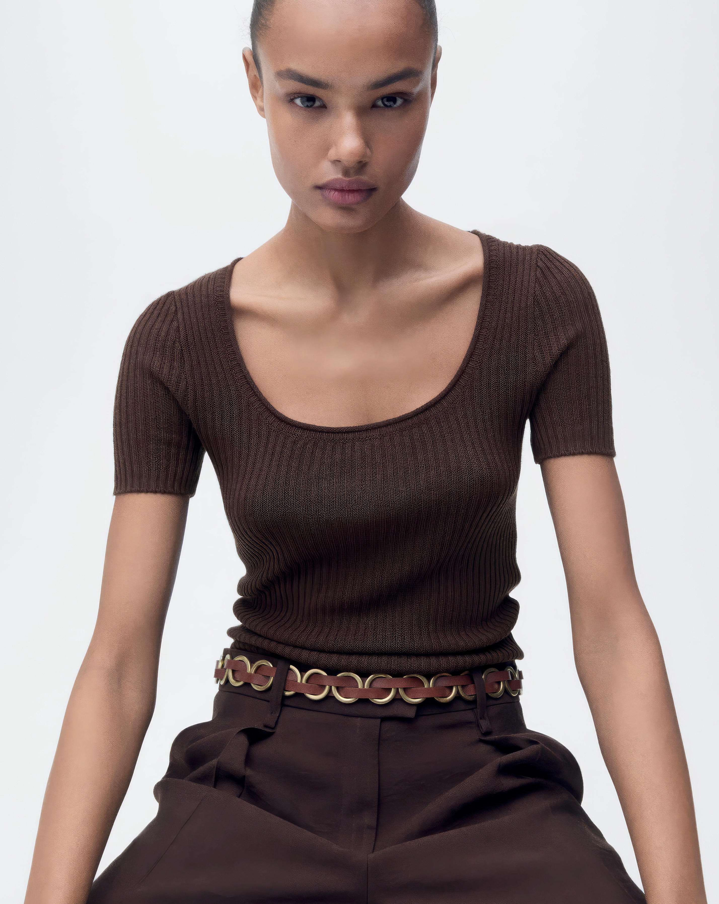 Mango Ribbed Rosae Top