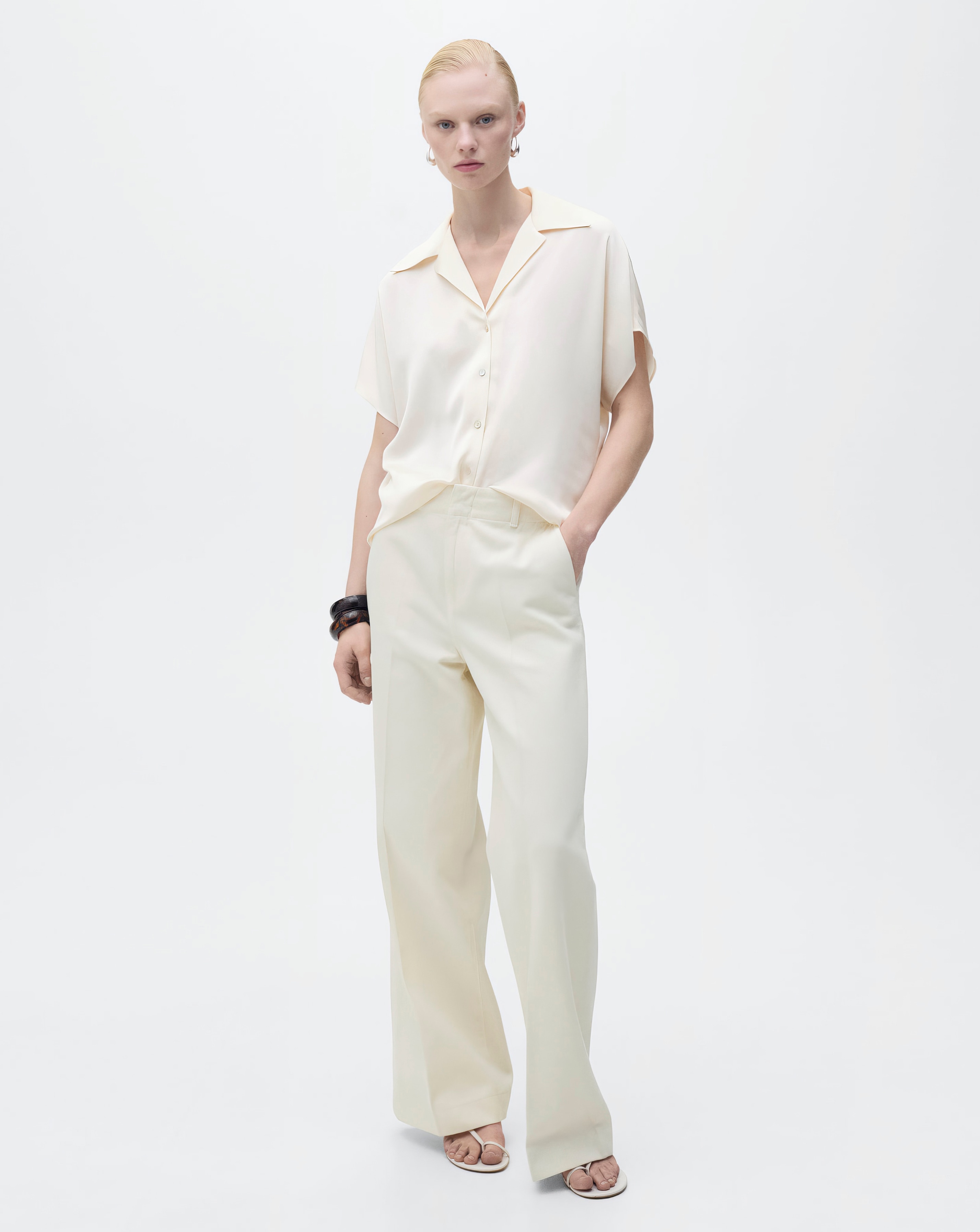 Mango Short Sleeveed Satin Shirt