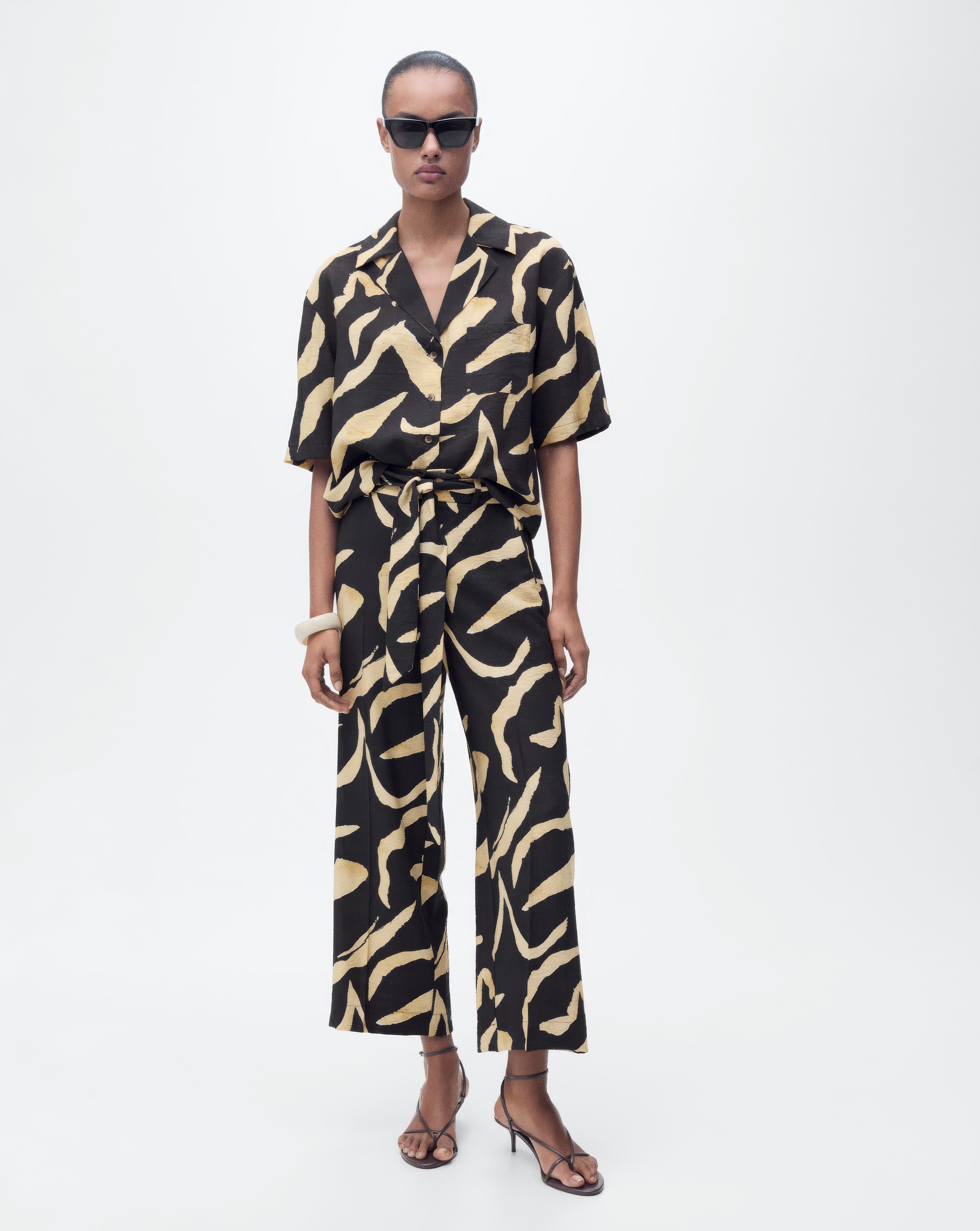 Mango Printed Straight-Fit Trousers