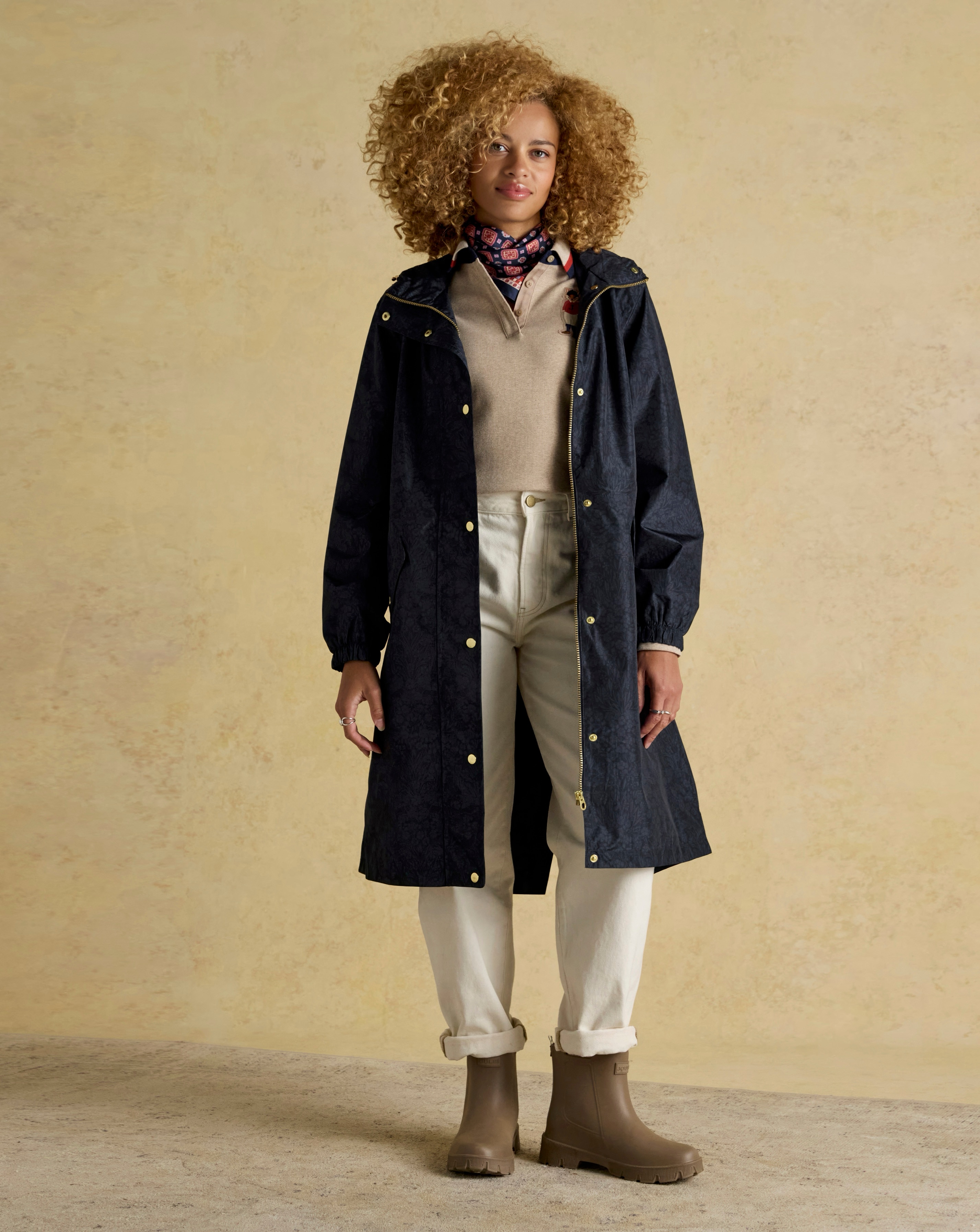 Joules Holkham Printed Waterproof Coat