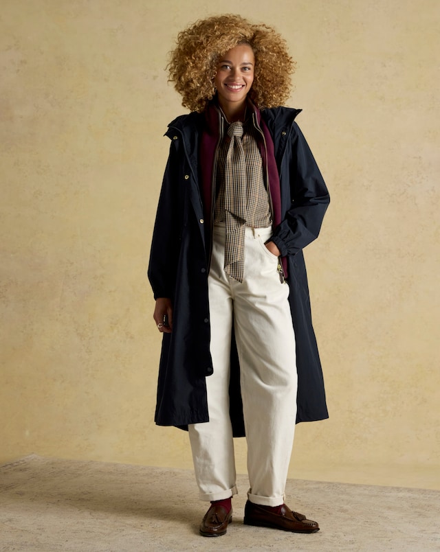Joules Hensley Longline Waterproof Coat - Navy