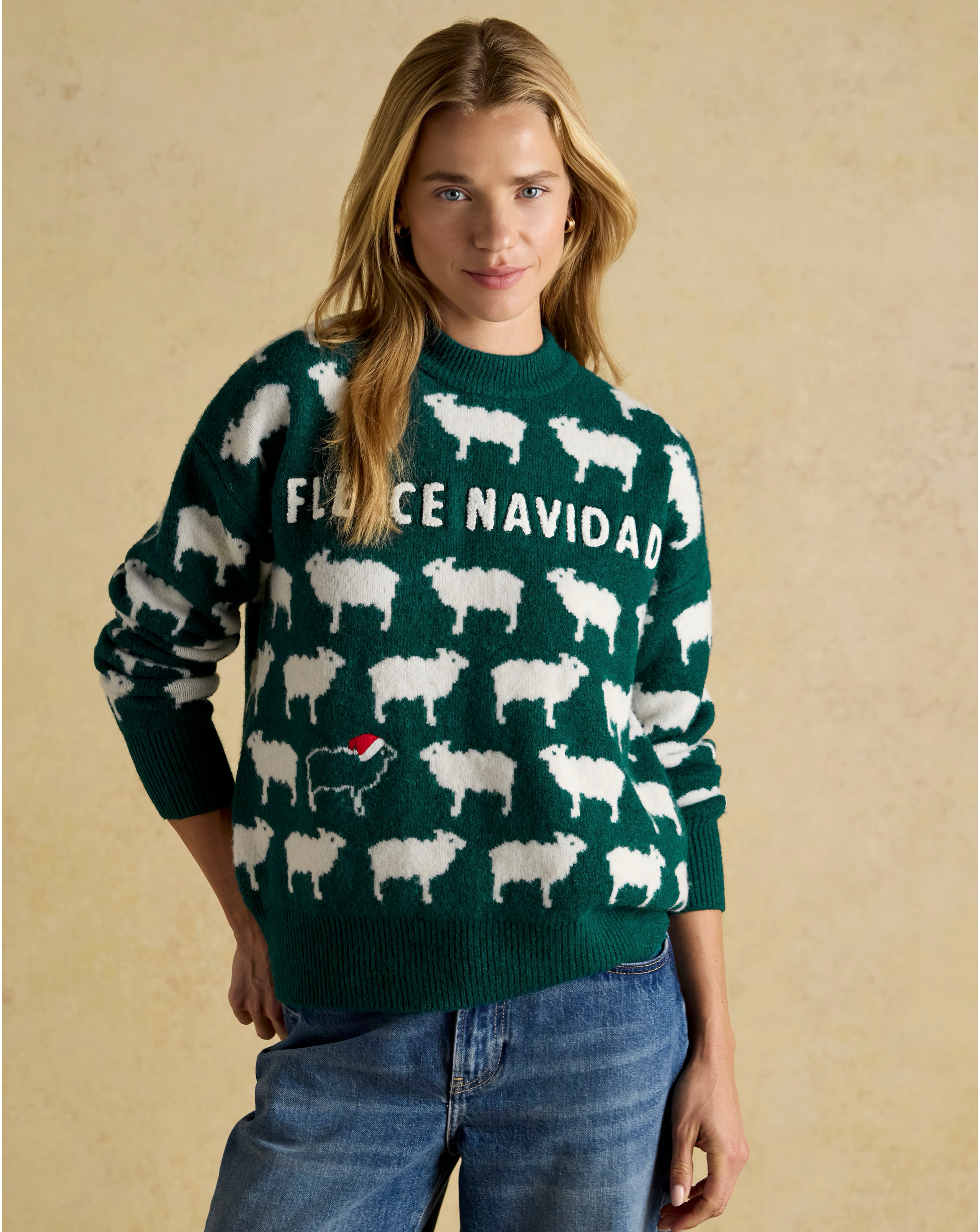 Joules Fleece Navidad Sheep Jumper