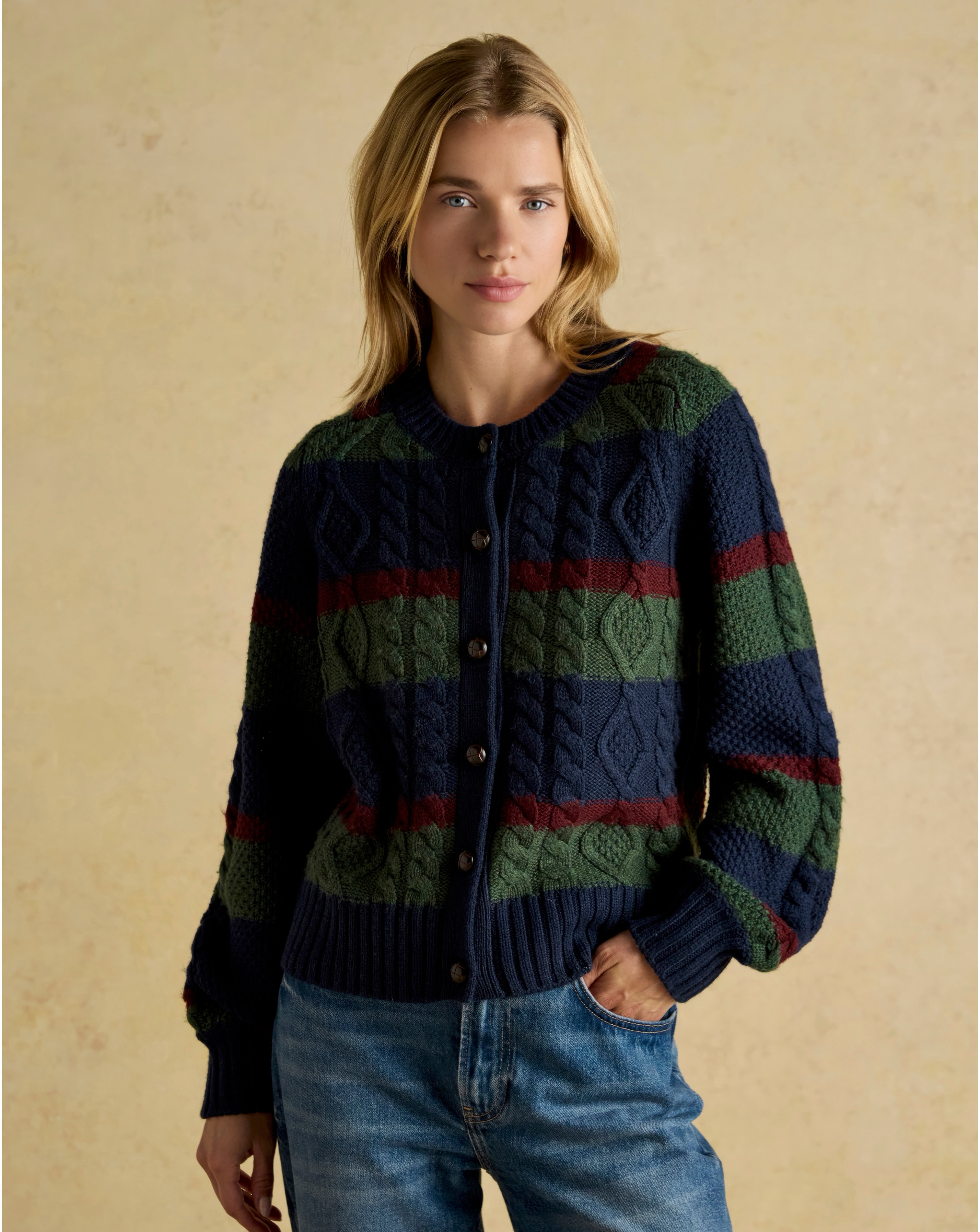 Joules Rafferty Cable Knit Cardigan